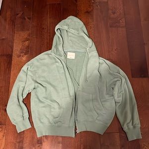 Green Oversized Zip-Up